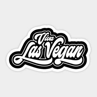 Viva las Vegan satirical humor funky retro white Sticker